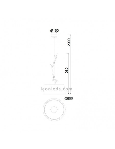 Grande Suspension Rustique Série Sabina 1L Ø60CM par Mantra | Éclairage Léonleds