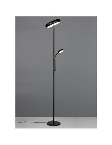 Lámpara de pie LED PALERMO altura 183cm, 5/18W 500/2000Lm regulable 3000+4000+6500K IP20 Negro