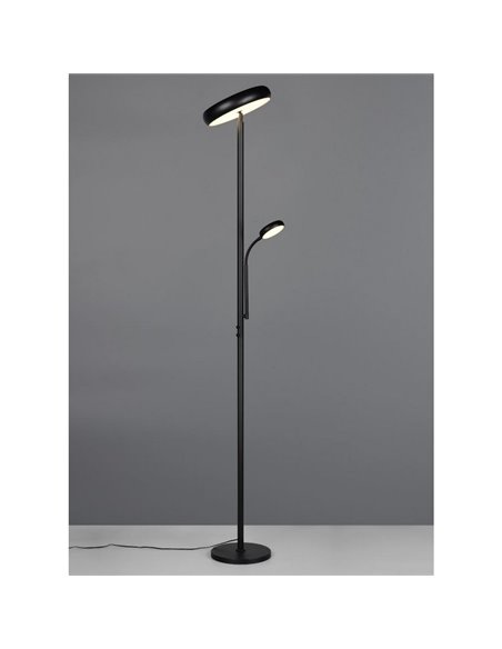 Lámpara de pie LED PALERMO altura 183cm, 5/18W 500/2000Lm regulable 3000+4000+6500K IP20 Negro
