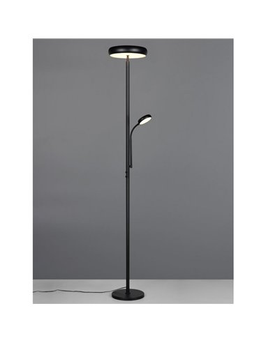 Lámpara de pie LED PALERMO altura 183cm, 5/18W 500/2000Lm regulable 3000+4000+6500K IP20 Negro