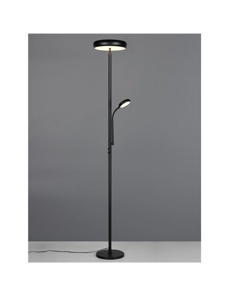 Lámpara de pie LED PALERMO altura 183cm, 5/18W 500/2000Lm regulable 3000+4000+6500K IP20 Negro