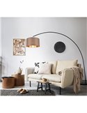 Lámpara de pie MANSUR con arco y pantalla textil, bombilla excl. 1x E27 max. 60W IP20 Negro