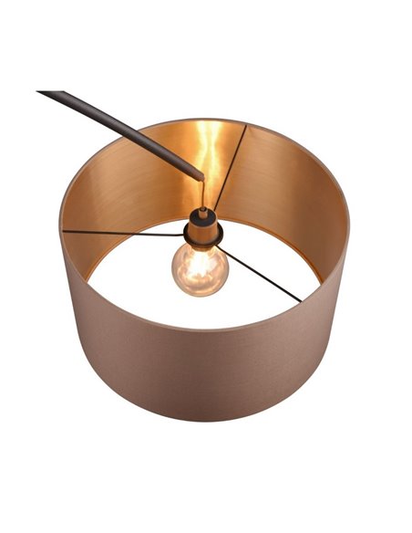 Lampadaire MANSUR avec arche et abat-jour textile, ampoule non incluse 1x E27 max. 60W IP20 Noir