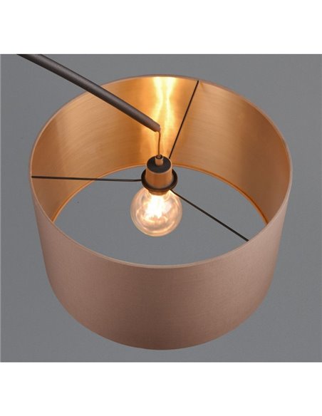 Lampadaire MANSUR avec arche et abat-jour textile, ampoule non incluse 1x E27 max. 60W IP20 Noir