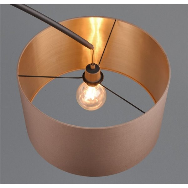Luminária de chão MANSUR com arco e cúpula têxtil, lâmpada excl. 1x E27 máx. 60W IP20 Preto