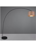 Lámpara de pie MANSUR con arco y pantalla textil, bombilla excl. 1x E27 max. 60W IP20 Negro