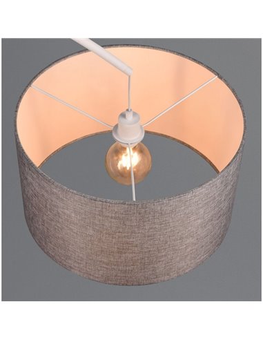 Lampadaire courbé MANSUR avec abat-jour textile, ampoule non incluse : 1 x E27 max. 60 W IP20 Blanc