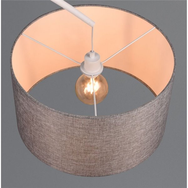 Lampadaire courbé MANSUR avec abat-jour textile, ampoule non incluse : 1 x E27 max. 60 W IP20 Blanc