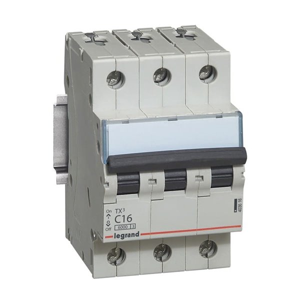 Interruptor magnetotérmico Legrand TX³ 403616, 3P, C16, 6 kA, 400 V