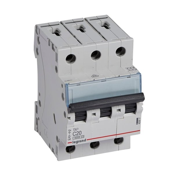 Interruptor magnetotérmico Legrand TX³ 403617, 3P, C20, 6 kA, 400 V