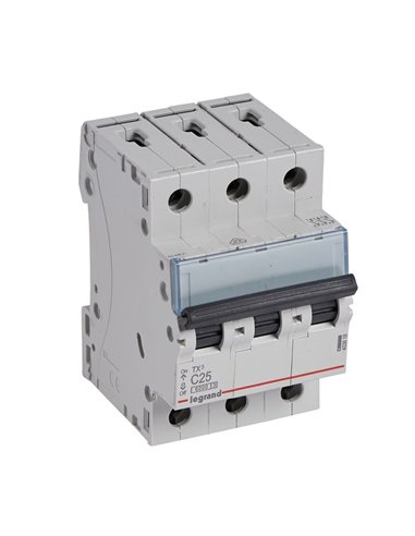 Interruptor magnetotérmico Legrand TX³ 403618, 3P, C25, 6 kA, 400 V