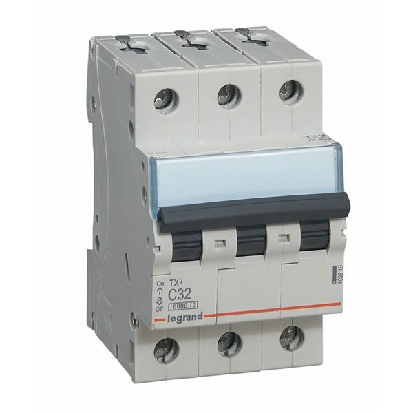 Legrand TX³ 403619, 3P, C32, 6 kA, 400 V, interruptor termomagnético