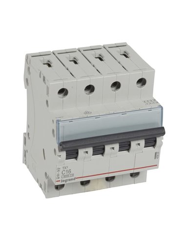 Legrand TX³ 403626, 4P, C16, 6 kA, 400 V, interruptor termomagnético