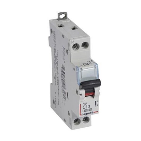 Interrupteur magnéto-thermique Legrand DX³ 407726E, P+N, C10, 6/10 kA, 230 V, 1 module