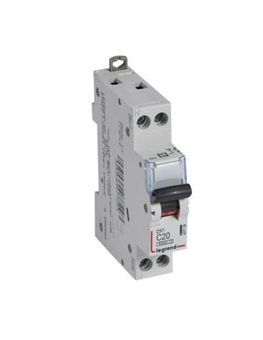 Interruptor magnetotérmico Legrand DX³ 407729E, P+N, C20, 6/10 kA, 230 V, 1 módulo