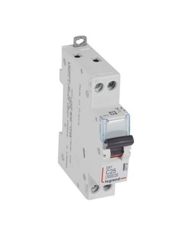 Interruptor magnetotérmico Legrand DX³ 407730E, P+N, C25, 6/10 kA, 230 V, 1 módulo