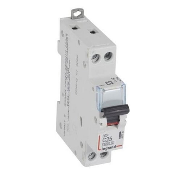 Interruptor magnetotérmico Legrand DX³ 407730E, P+N, C25, 6/10 kA, 230 V, 1 módulo