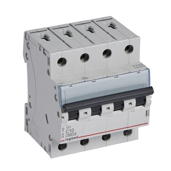 Legrand TX³ 403625, 4P, C10, 6 kA, 400 V, interruptor termomagnético
