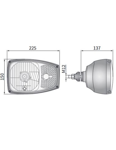Halogen-Scheinwerfer 12V für JCB mit...
