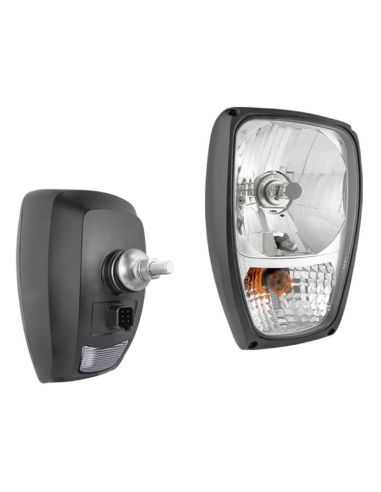 Faro Delantero Halógeno 12V Montaje Horizontal para JCB – Posición, Intermitente, Cruce y Carretera Homologación HC/R A 5 1b