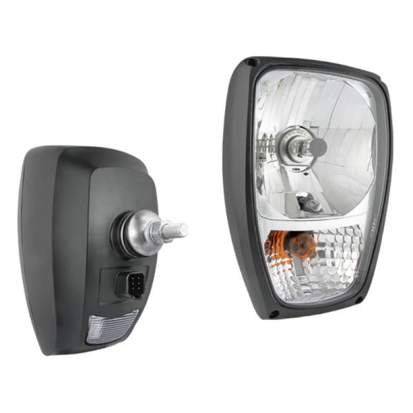 Faro Delantero Halógeno 12V Montaje Horizontal para JCB – Posición, Intermitente, Cruce y Carretera Homologación HC/R A 5 1b