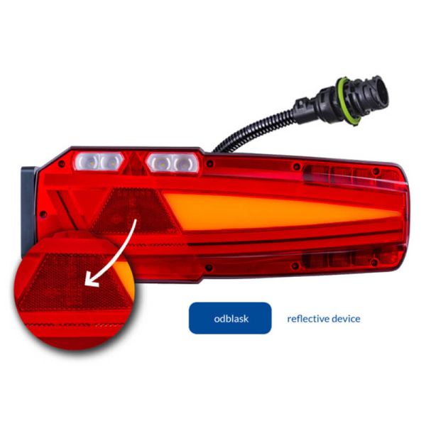 Piloto trasero LED con triangulo Mavic 7 Funciones con luz reflectante y luz de galibo lateral IA SM1 F1 AR 2a S1 R1