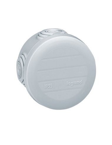 Caja de derivación estanca redonda PLEXO IP55 Ø60mm altura 40mm, para cables y tubos de 4 a 20mm RAL7035