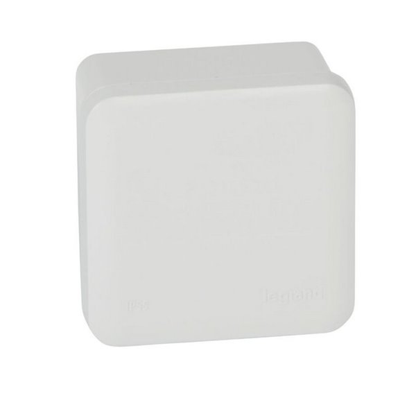 Caja de derivación estanca cuadrada PLEXO IP55 80x80x45mm tapa lisa, sin entradas RAL7035