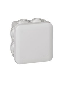 Caja de derivación estanca cuadrada PLEXO IP55 80x80x45mm 7 conos RAL7035