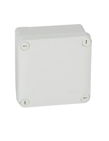 Caja de derivación estanca cuadrada PLEXO IP55 105x105x55mm tapa lisa, sin entradas RAL7035