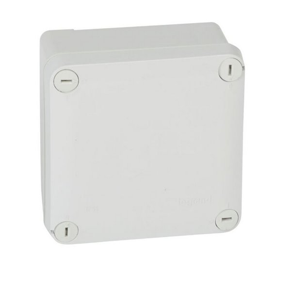Boîte de dérivation carrée étanche PLEXO IP55 105x105x55mm couvercle lisse, sans entrées RAL7035