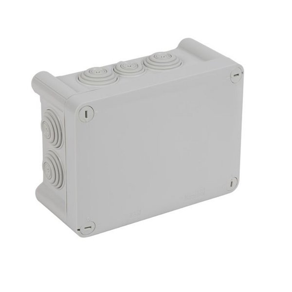 Caja de derivación estanca rectangular PLEXO IP55 155x110x80mm 10 entradas RAL7035