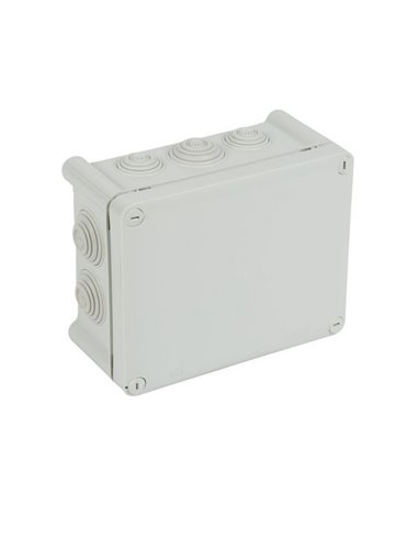 Caja de derivación estanca rectangular PLEXO 180x140x92mm IP55 10 entradas RAL7035