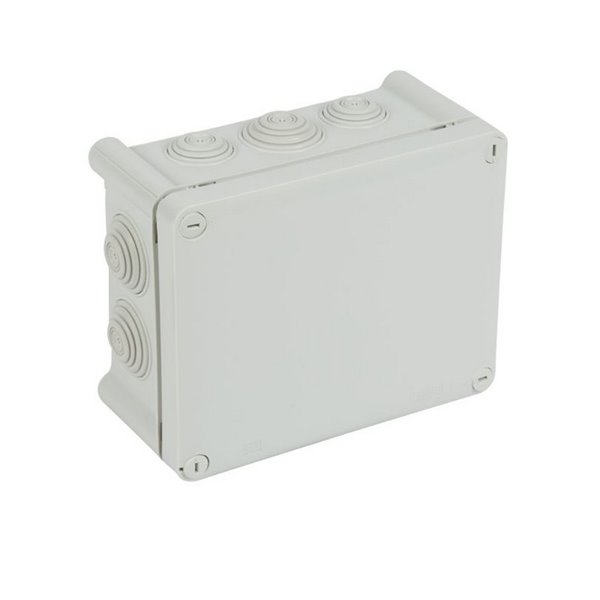 Caja de derivación estanca rectangular PLEXO 180x140x92mm IP55 10 entradas RAL7035