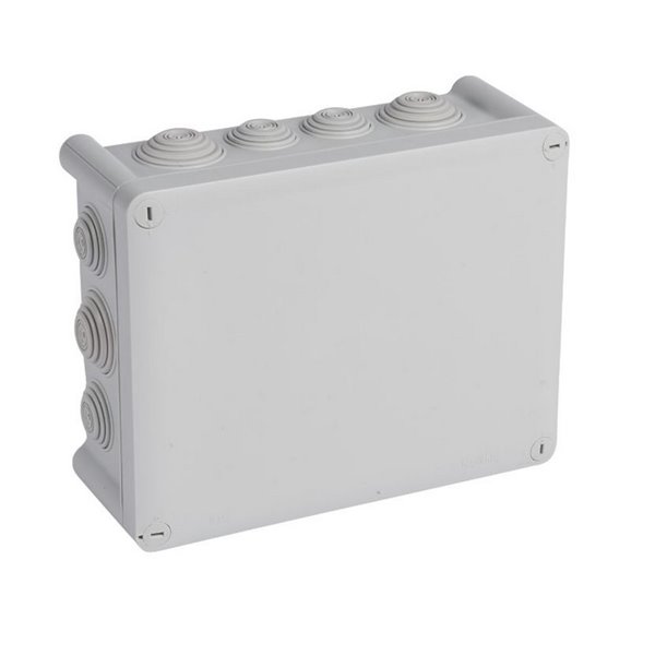Caja de derivación estanca rectangular PLEXO IP55 220x170x92mm 14 entradas RAL7035