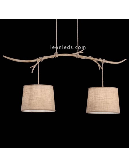 Lámpara Colgante Doble de Techo Rústica Serie Sabina 2L Ø30CM Mantra Iluminación | LeonLeds