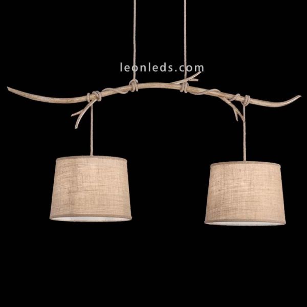 Lámpara Colgante Doble de Techo Rústica Serie Sabina 2L Ø30CM Mantra Iluminación | LeonLeds