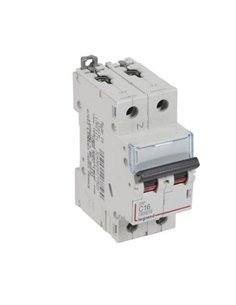 Disjuntor termomagnético Legrand DX³ 407756E, P+N, 16 A, curva C, 6/10 kA, 230 V, 2 módulos