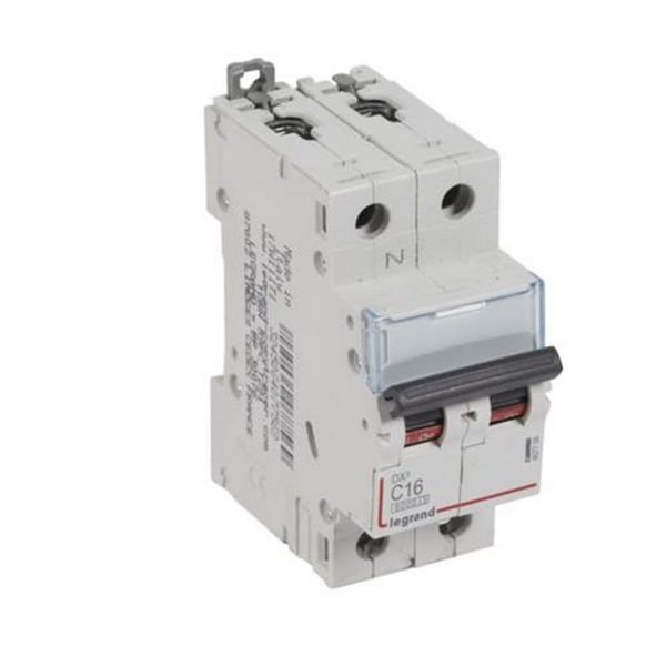 Disjoncteur magnéto-thermique Legrand DX³ 407756E, P+N, 16 A, courbe C, 6/10 kA, 230 V, 2 modules