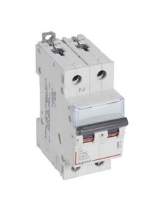 Interruptor automático magnetotérmico Legrand DX³ 407758E, P+N, 25 A, curva C, 6/10 kA, 230 V, 2 módulos
