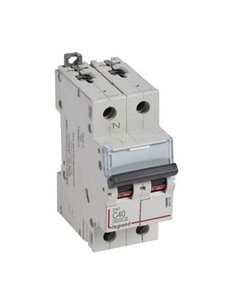 Interruptor automático magnetotérmico Legrand DX³ 407760E, P+N, 40 A, curva C, 6/10 kA, 230 V, 2 módulos