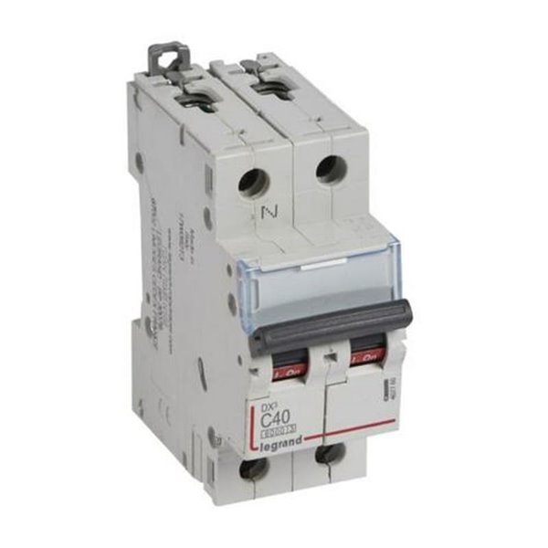 Interruptor automático magnetotérmico Legrand DX³ 407760E, P+N, 40 A, curva C, 6/10 kA, 230 V, 2 módulos