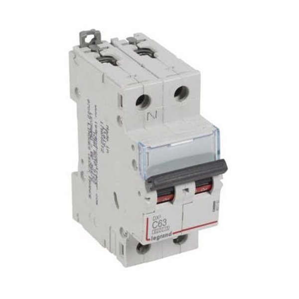 Disjuntor termomagnético Legrand DX³ 407762E, P+N, 63 A, curva C, 6/10 kA, 230 V, 2 módulos