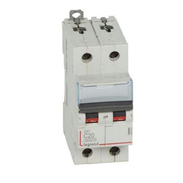 Interruptor magnetotérmico automático Legrand DX³ 407801E, bipolar (2P), 20 A, curva C, 6 kA, 230/400 V