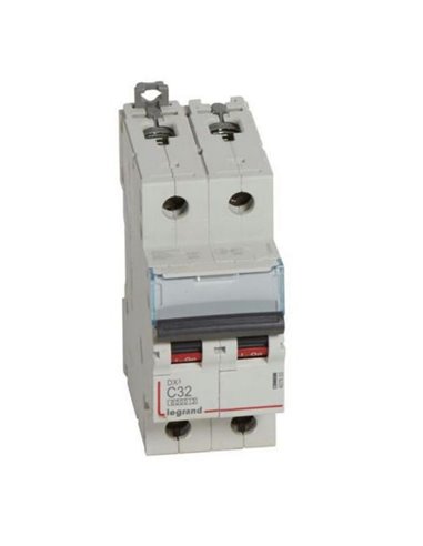 Interruptor magnetotérmico automático Legrand DX³ 407803E, bipolar (2P), 32 A, curva C, 6 kA, 230/400 V