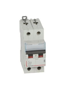 Disjoncteur magnétothermique automatique Legrand DX³ 407806E, bipolaire (2P), 63 A, courbe C, 6 kA, 230/400 V CA