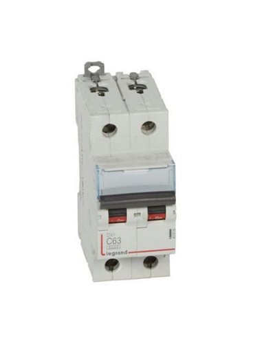 Interruptor magnetotérmico automático Legrand DX³ 407806E, bipolar (2P), 63 A, curva C, 6 kA, 230/400 V AC