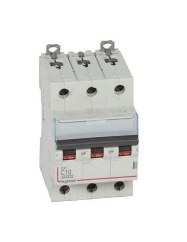 Interruptor magnetotérmico automático Legrand DX³ 407857E, tripolar (3P), 10 A, curva C, 6 kA, 400 V AC