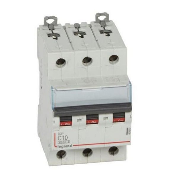 Interruptor magnetotérmico automático Legrand DX³ 407857E, tripolar (3P), 10 A, curva C, 6 kA, 400 V AC