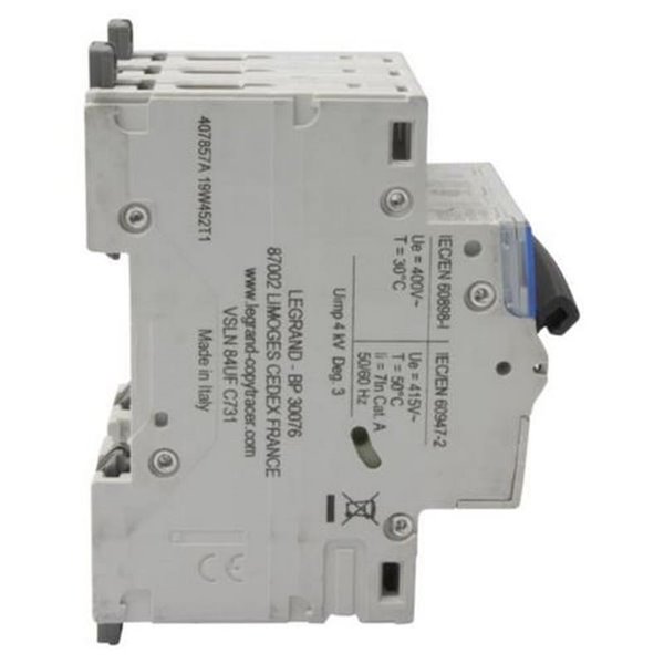 Interruptor magnetotérmico automático Legrand DX³ 407857E, tripolar (3P), 10 A, curva C, 6 kA, 400 V AC